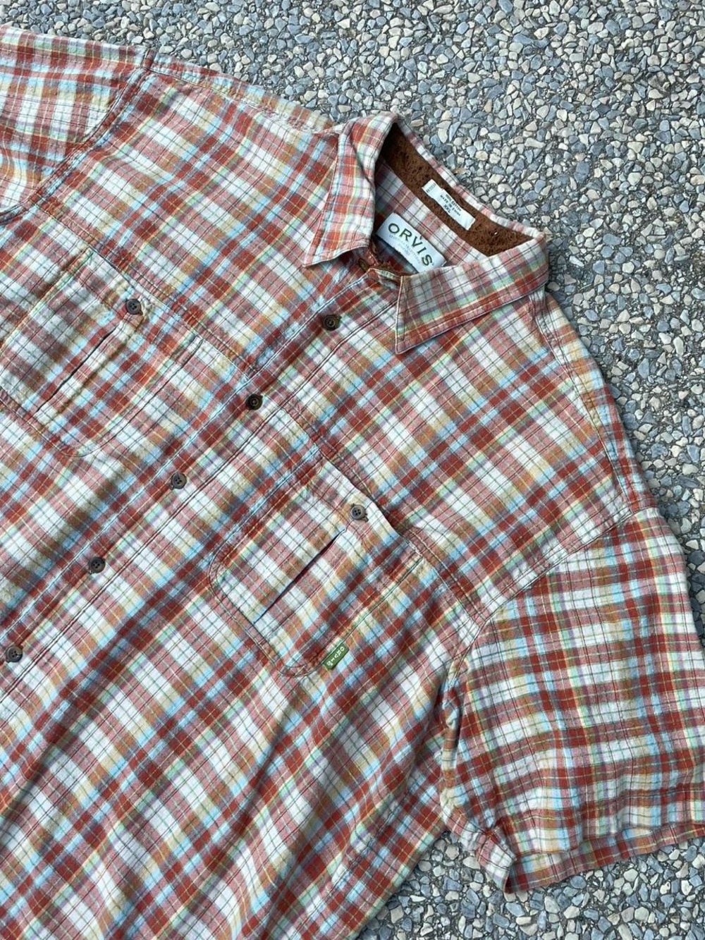 Orvis Short-Sleeve Plaid Button-Down Cotton Shirt